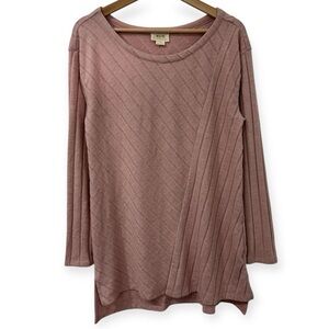 Maeve by Anthropologie Contrasting Stripes Soft Knit Tunic Top Large